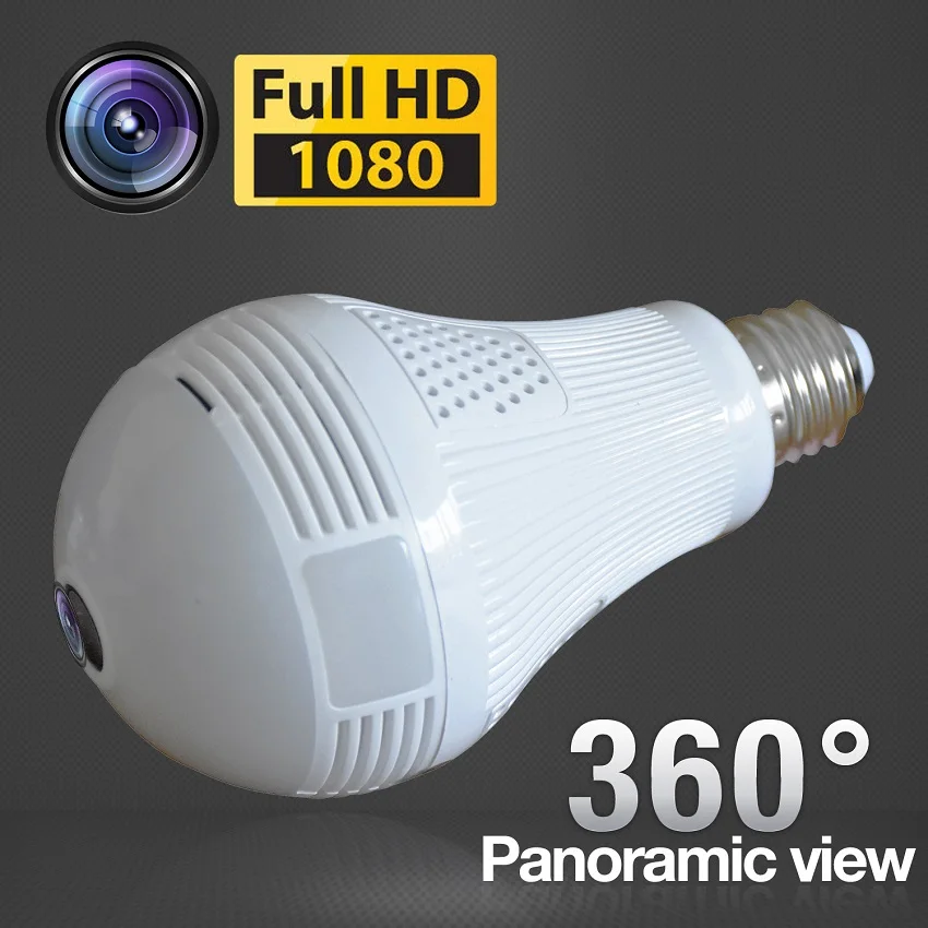

Zjuxin 1080P Bulb Full HD Fisheye 360 Degree Panoramic IP Camera 2MP VR wifi Cam Dual-light Tech White light and Infrared