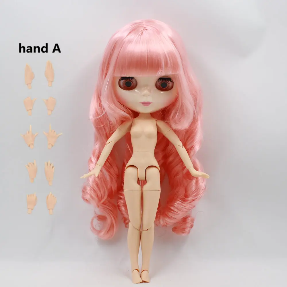 Fortune Days Nude Blyth кукла No.280BL1010 розовые вьющиеся волосы с челкой суставное тело белая кожа фабрика Blyth - Цвет: like the picture