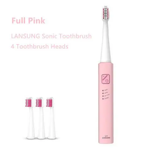 Lansung Rechargeable Sonic Electric Toothbrush Ultrasonic Whitening Teeth Vibrator Wireless Oral Hygiene Washable 4 Brush Heads Lansung Rechargeable Sonic Electric Toothbrush Ultrasonic Whitening Teeth Vibrator Wireless Oral Hygiene Washable 4 Brush Heads