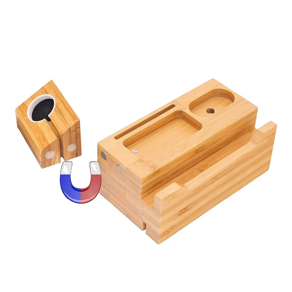 Wooden Mobile Phone Holder Porous Usb Charging Bracket Charging Dock For Smart Phones