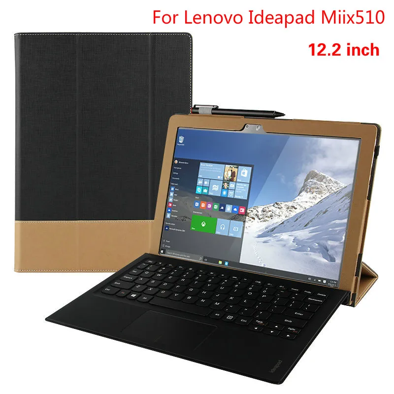 

For Lenovo Ideapad Miix510 12.2 inch Folding stand Smart cover Faux Leather case For Lenovo MIIX5 MIIX 510 12.2'' Case Cover