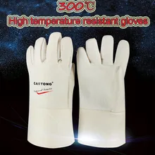 CASTONG 300 градусов высокой температуры Перчатки белый пара-арамидная профессии высокая термостойкость Перчатки