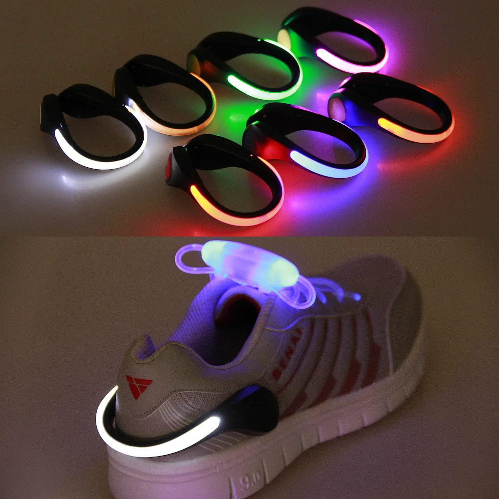 LED Luminous Shoe Clip Outdoor Bicycle LED Luminous Night Running Shoe Safety Clips Cycling Sports Warning Light Safety