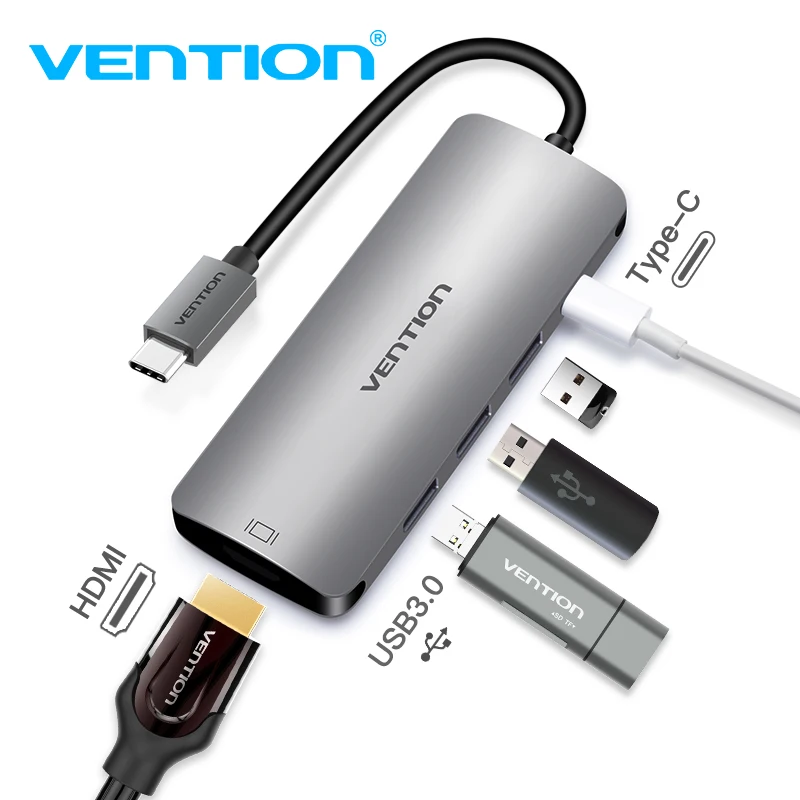 

Vention USB C HUB USB-C to HDMI/VGA PD USB 3.0 Splitter Adapter for MacBook Samsung Galaxy S9/S8/S8+ Mate 10 USB Type C HUB