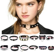 Чокер с замком в виде сердца, бархатное колье из искусственной кожи, готический панк Harajuku, колье, летучая мышь, череп V Love Revit Chocker, летние ювелирные изделия