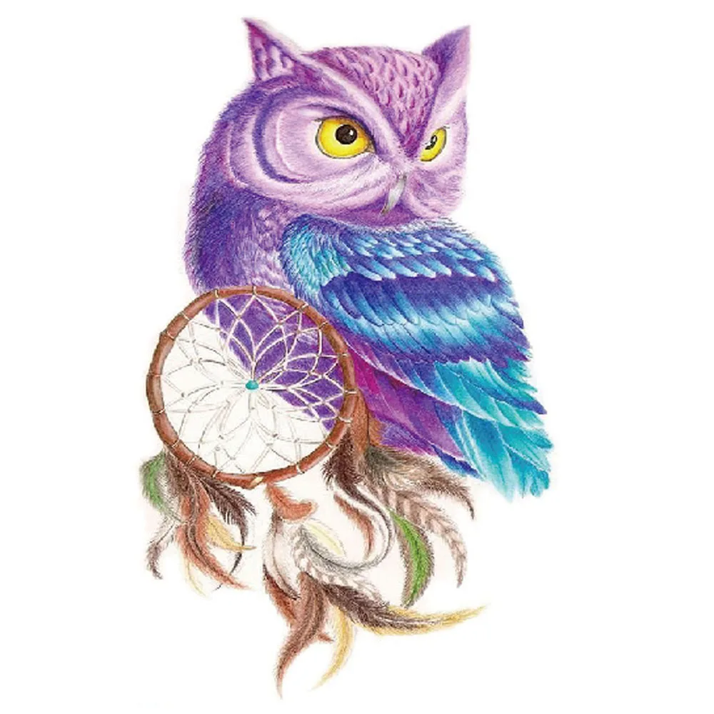 Yeeech Temporary Tattoos Sticker for Men Women Fake Large Owl Animal