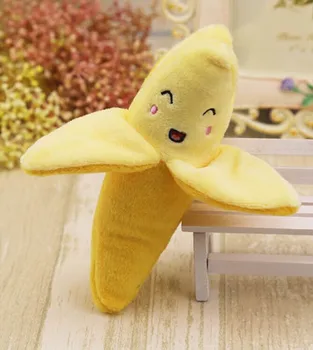 

Dog Puppy Chew Toy Squeaky Plush Sound Cute Fruits Banana Design Toys Traning Fun Playing Green Rope Ball Toy For