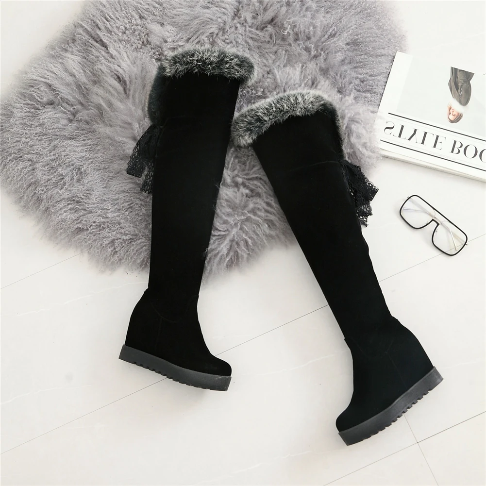 Doratasia New Large Size 34-42 Platform Over The Knee Boots Woman Shoes winter snow Boots Increasing Heels women Shoes Woman