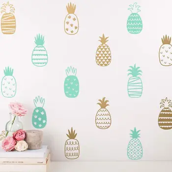 

14 Style DIY Pineapple Art Decor Vinyl Wall Sticker , Cute Pineapple Wall Decals Nursery Art Tattoo Unique Wall Decor