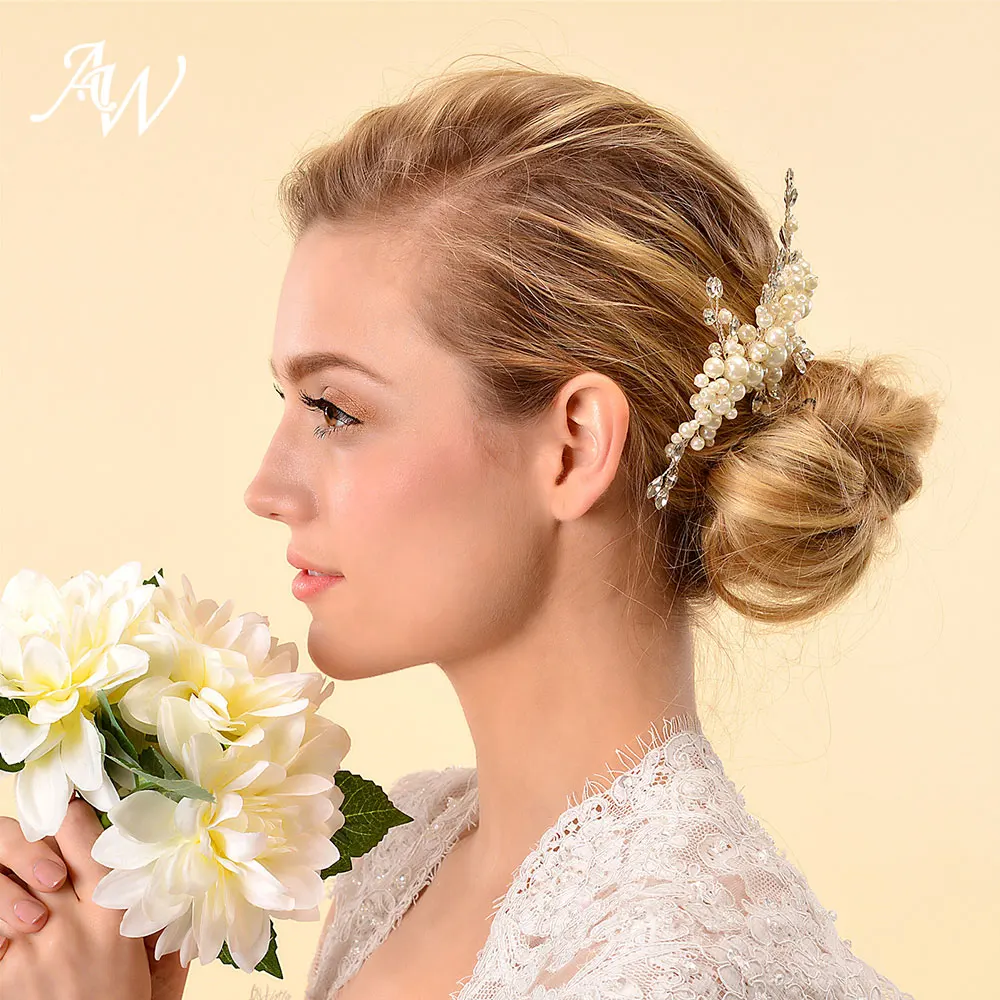 Aw Ivory Wedding Hair Comb Clip Pins Women Hair Accessories For