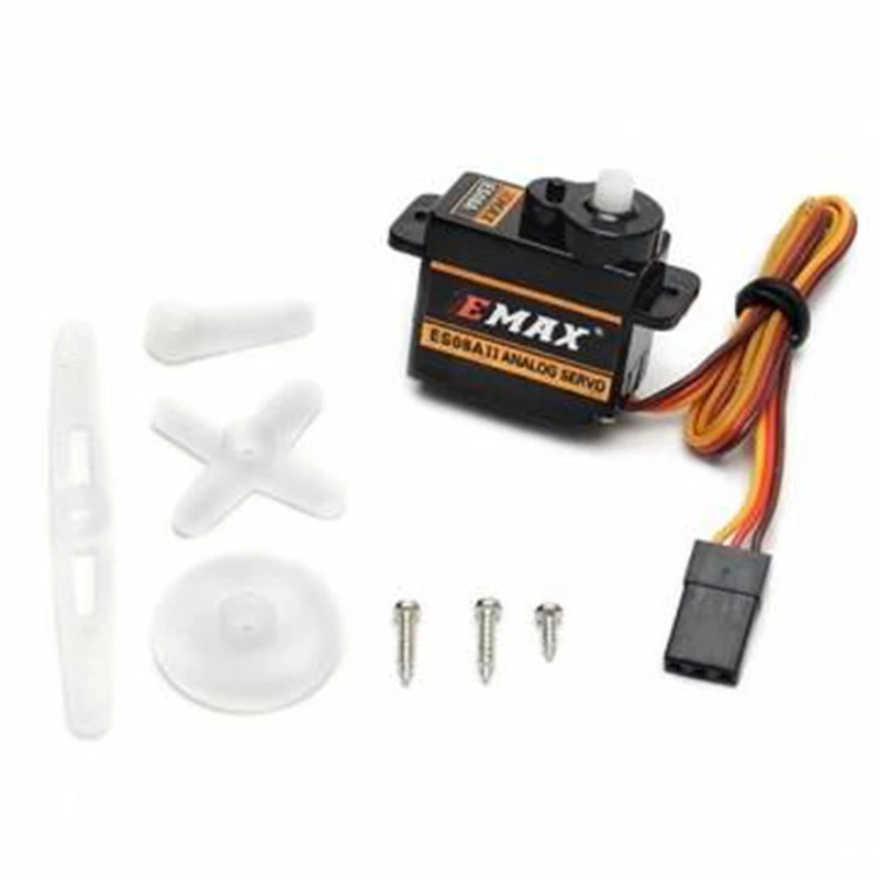 

Hot Sale 1PCS Emax ES08A II Mini Plastic Gear Analog Servo 1.8kg/sec for RC Models