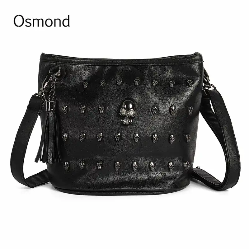 black leather messenger bag ladies