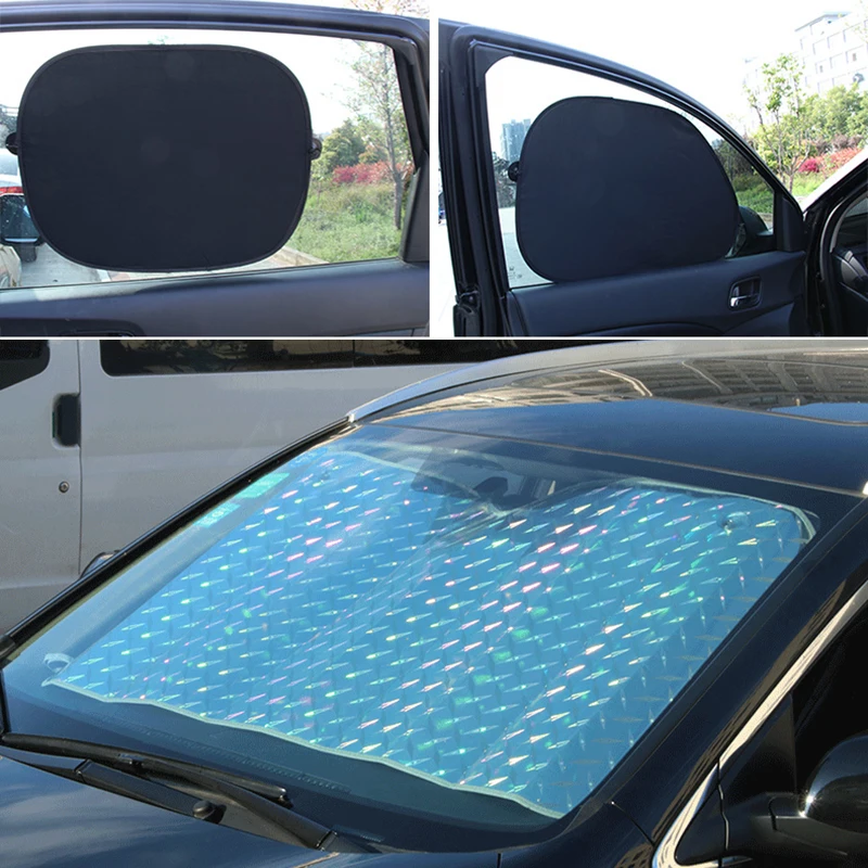

Summer Windshield Cover Car Sunshade Front File Thickening Laser Sun Visor Reflective Insulation UV Protection Car Accessory