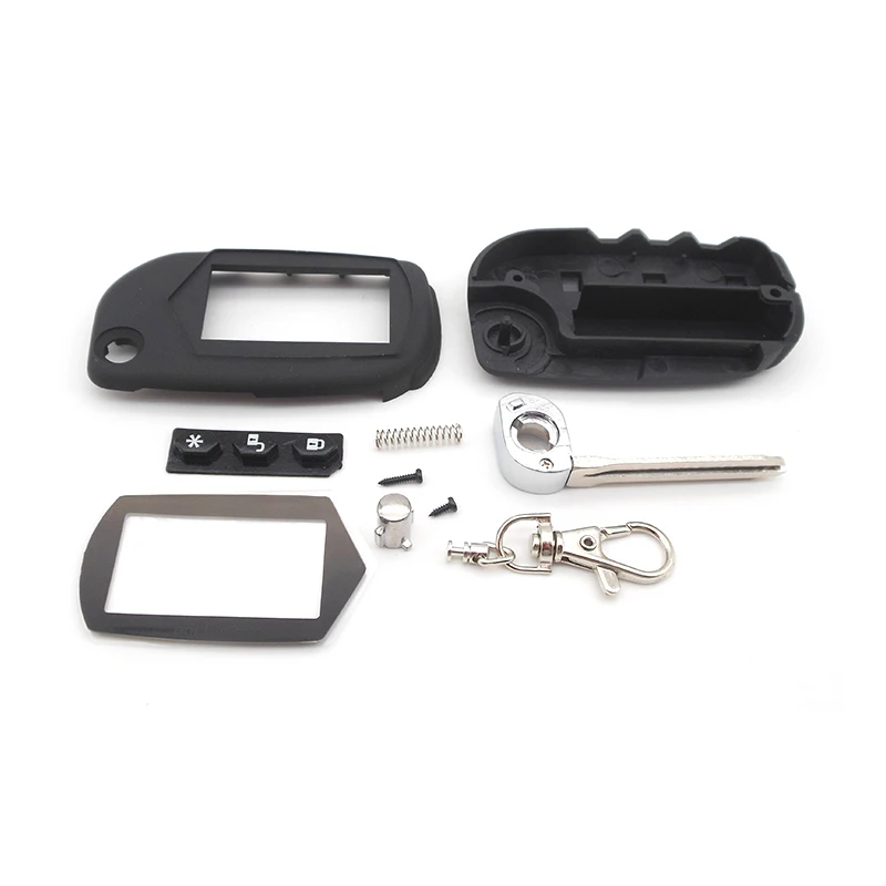 

A91 folding car flip remote case For starline A91 A61 B9 B6 uncut blade fob case cover +keychain glass 10pcs free shipping