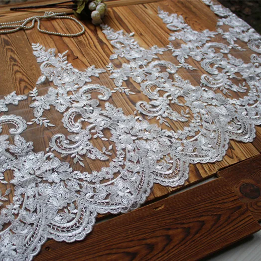43cm 17&quotwide 3Yards/lot Off White Mesh Alencon Lace Trim Corded for Bridal Wedding Veil~ Accessories | Дом и сад