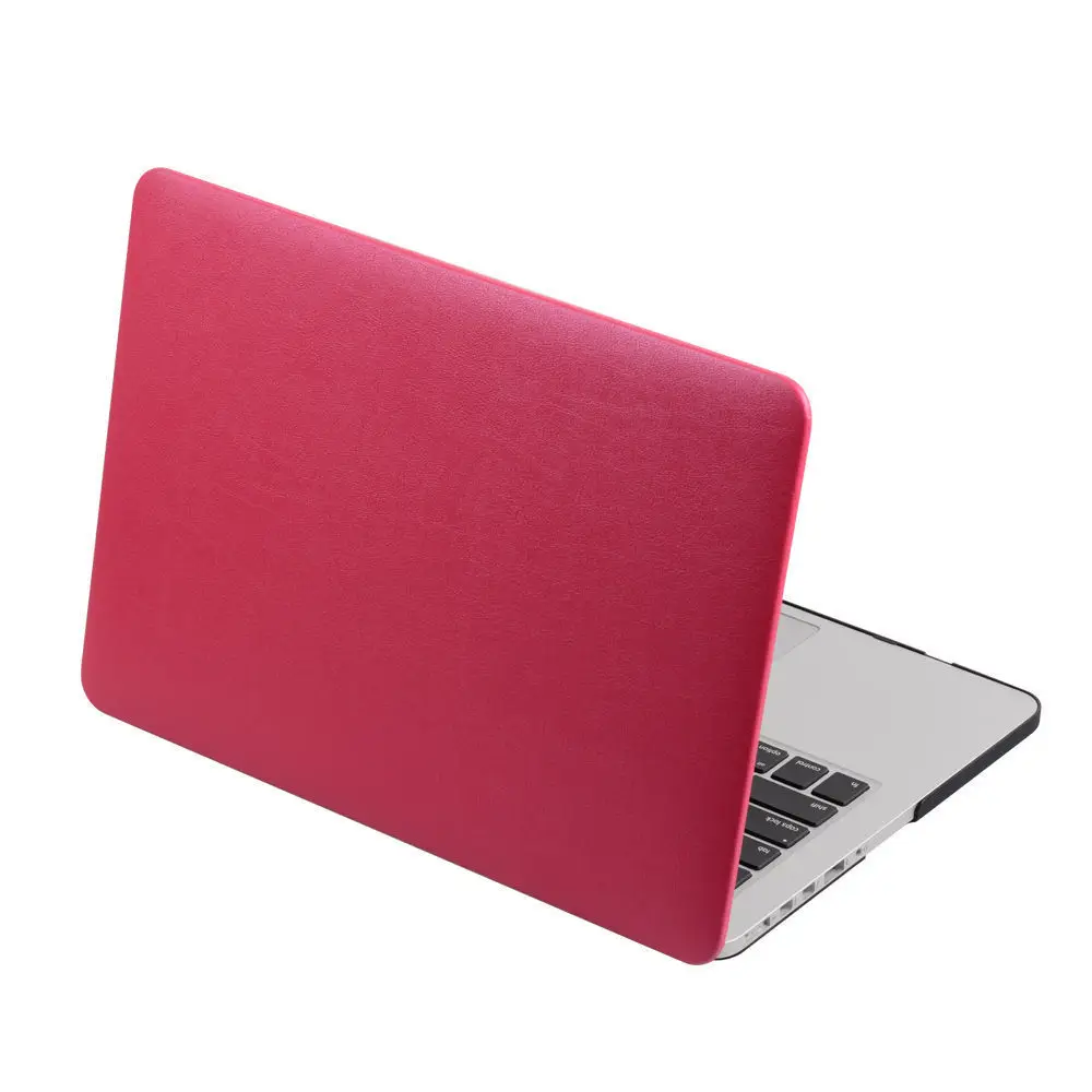 Из искусственной кожи с покрытием защиты рукав ноутбук чехол для MacbooK Air 13 11 Pro 13 retina 12 15 A1398 A1278 A1502 A1932 - Цвет: Rose Red