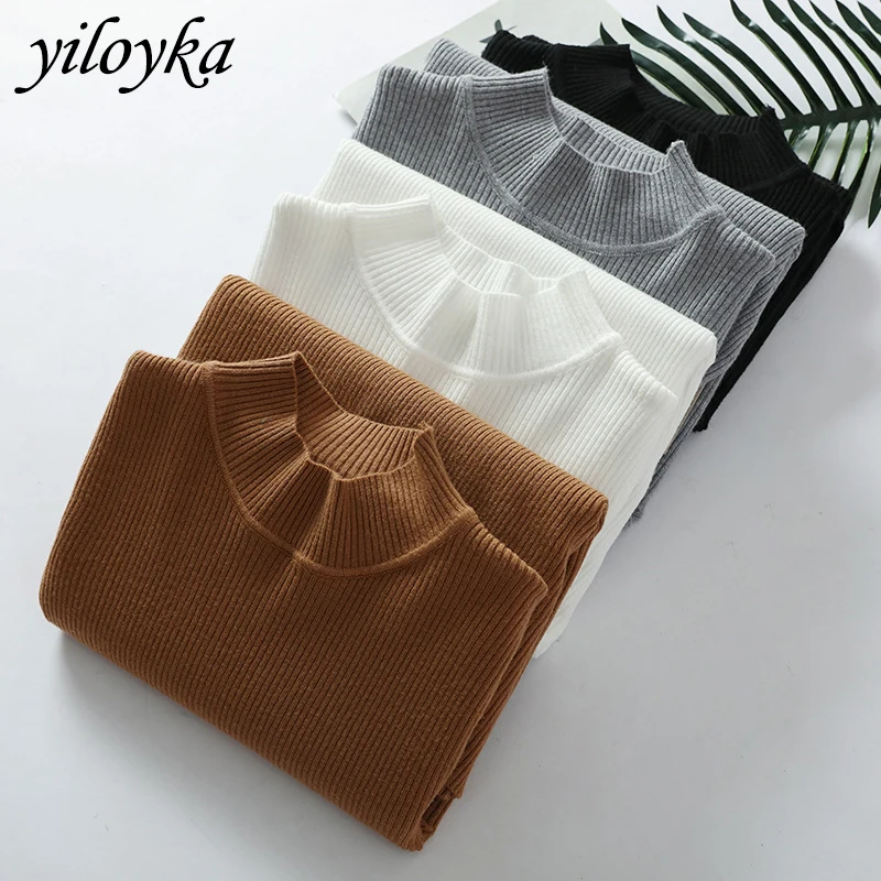 

New Winter Warm Women's Turtleneck Sweater Women Autumn Knitted Pullover Women Slim Soft Elasticity Jumper Sweaters Female Tops