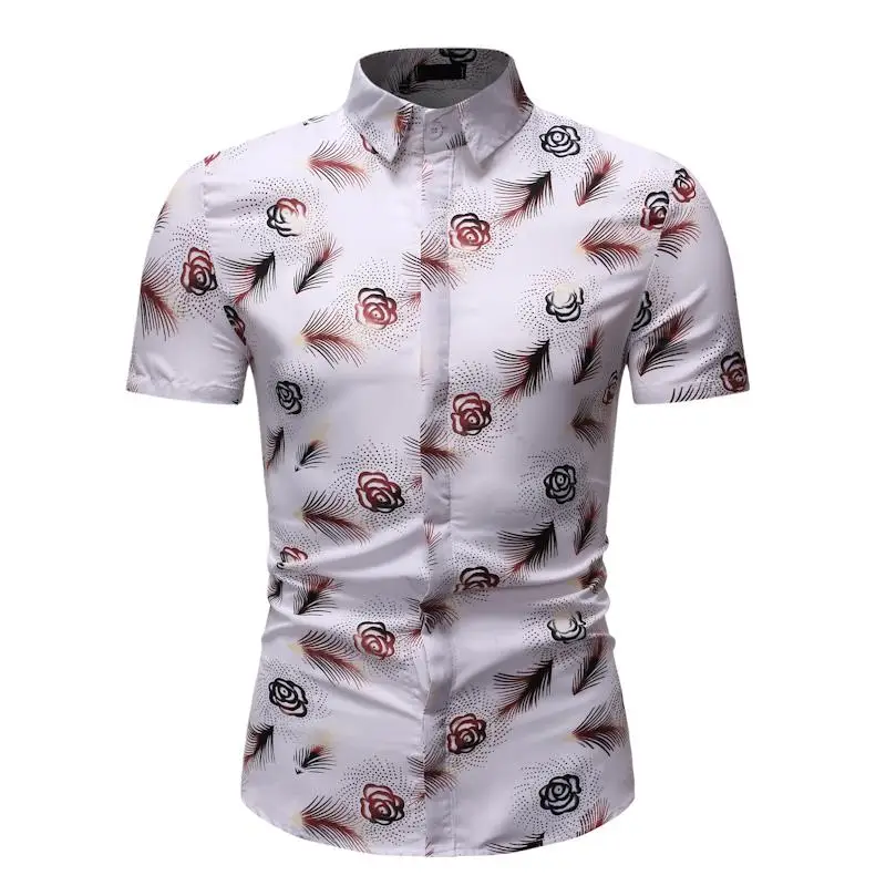 

Social Shirt dress Hip Hop Print Fashion Blouse Men Short sleeve Summer Shirt for Men Ready stock