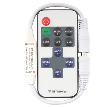 

DC 12V RF Controller Remote 11key Mini Wireless RF Controller Remote Dimmer Single Color For Led Strip SMD 5050 2835 3528