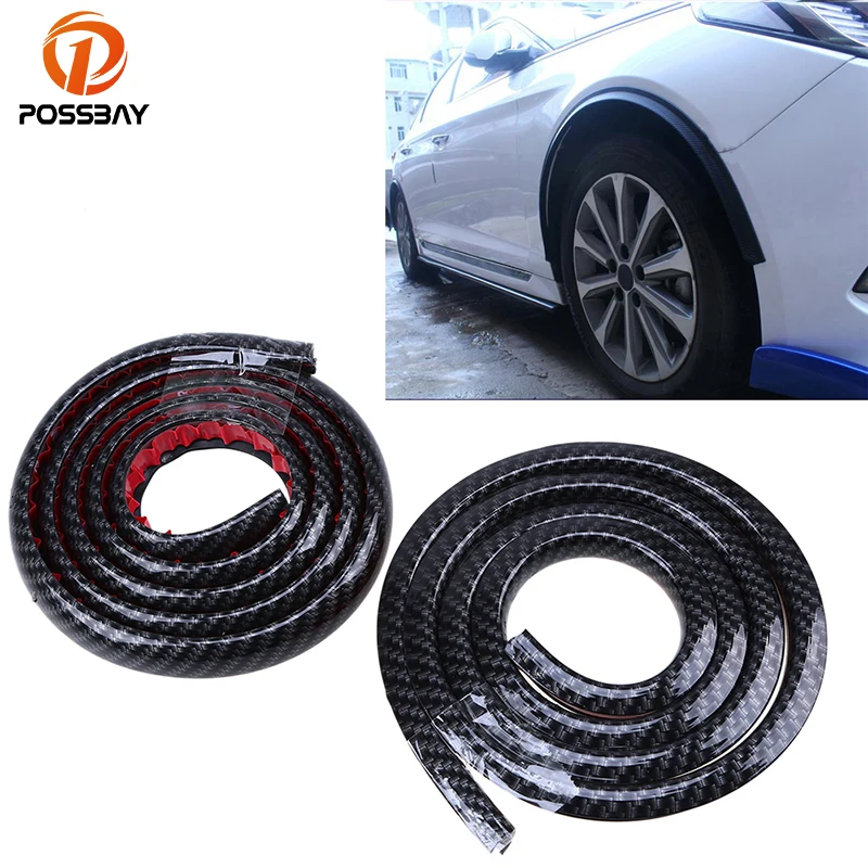 

POSSBAY 2Pcs 1.5m Universal Wheel Eyebrows Strips Imitation Carbon Fiber Fender Flare Arch Car Mud Guard Wheel Lip