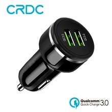 

CRDC Car Charger Dual Port Support Quick Charge 3.0,USB Fast Car-Charger for Samsung Huawei HTC Tablet USB Mobile Phone Charger