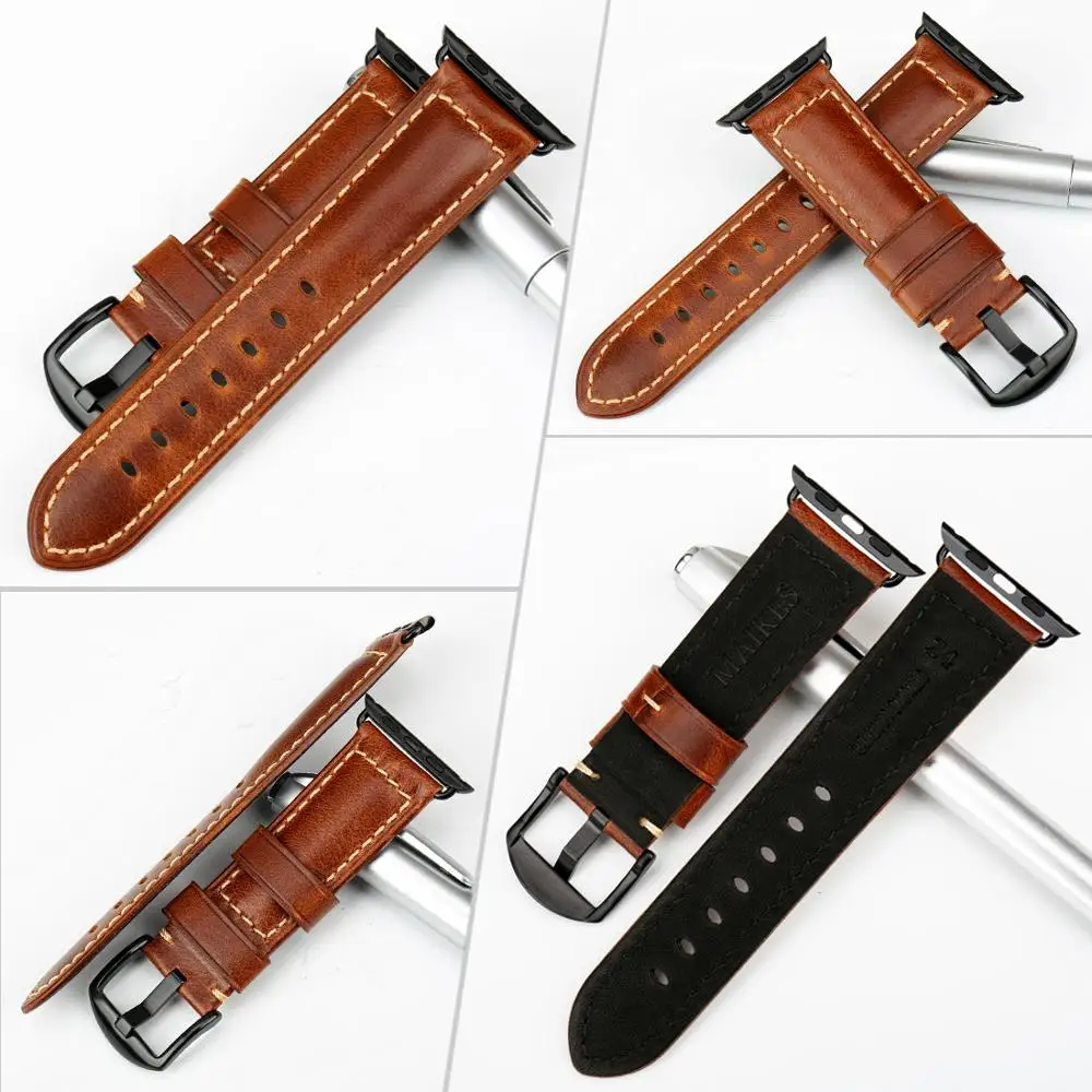 Ремешок из натуральной кожи для Apple Watch 38 мм 42 44 40 мм|iwatch bracelet|apple watch strapapple strap 38mm |