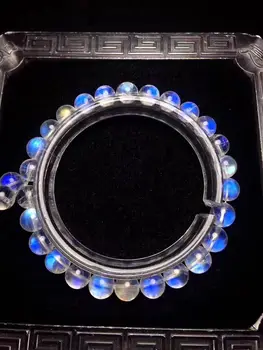 

Free shipping Natural Blue Flash Light Moonstone Crystal Clear Beads Bracelet Sri Lanka 6mm
