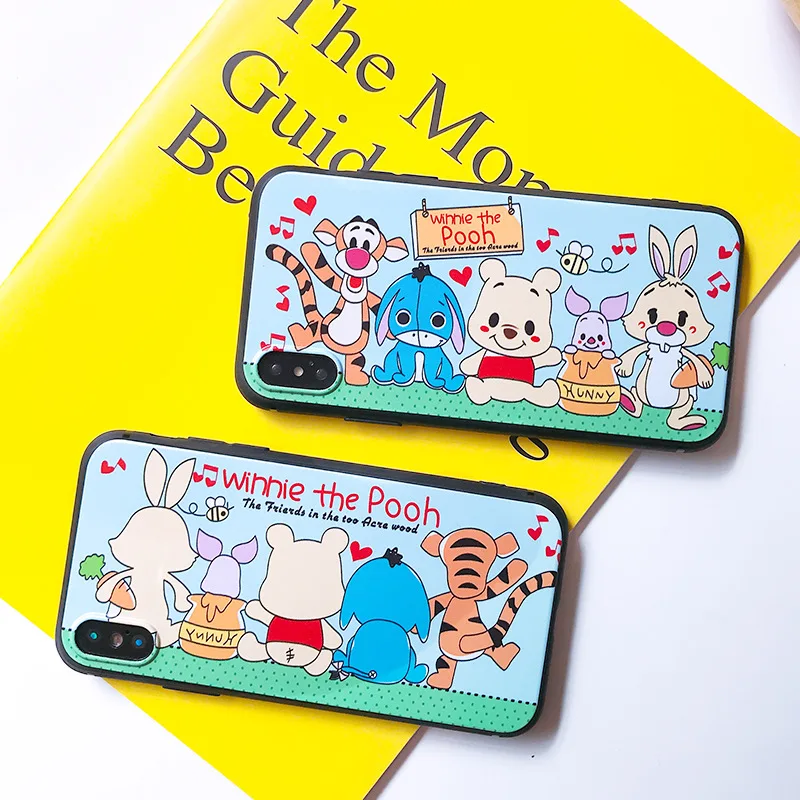 

Kawaii cartoon Winnie the Pooh animal phone case For coque iphone 7 puls 8 6s 6 plus case silicon shell for iphone cover X XR XS