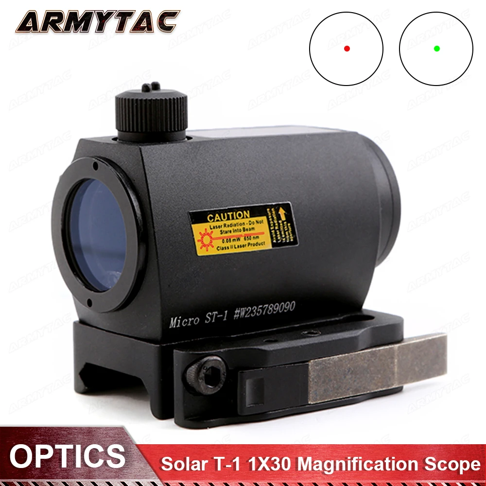 

ArmyTac Red Dot Sight Solar T-1 1X30 Magnification Scope Hunting Riflescope