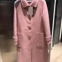 Простое модное Розовое женское классическое милое офисное пальто из кашемира Вадим очень хорошая текстура осенне-зимняя одежда