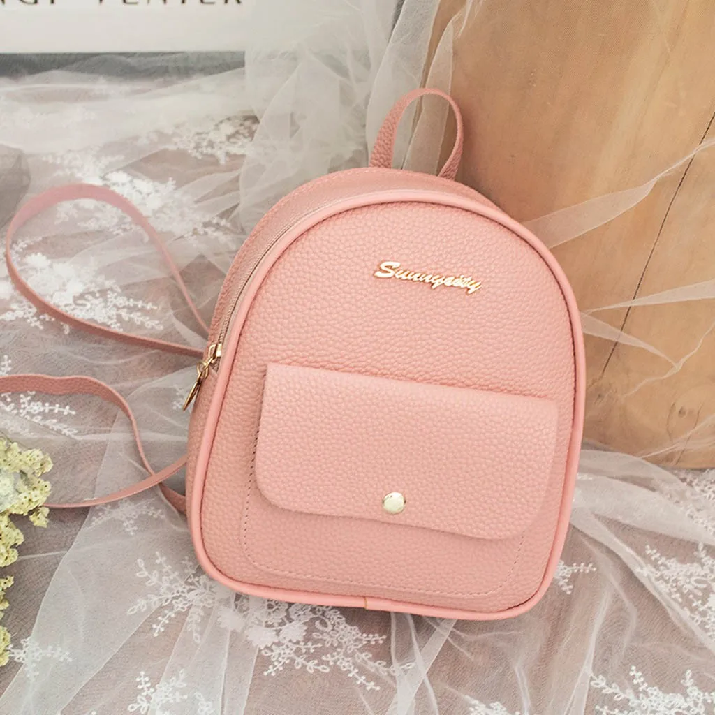 Новое поступление женский Одноцветный маленький рюкзак кошелек с надписью сумка на молнии для мобильного телефона mochila mujer