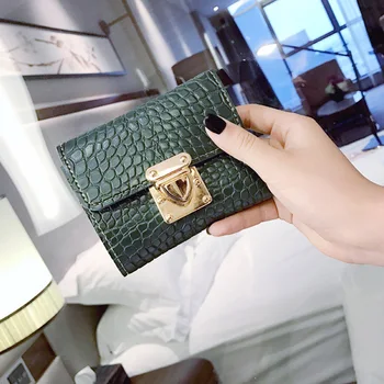 

Hot Selling Women Solid Color Wallet 3 Folds PU Leather Stone Texture Purse for Ladies -B5