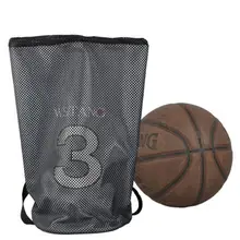 Спортивный мяч мешок шнурок сетчатый рюкзак держатель для мяча сумка для баскетбола футбольного волейбола(черный