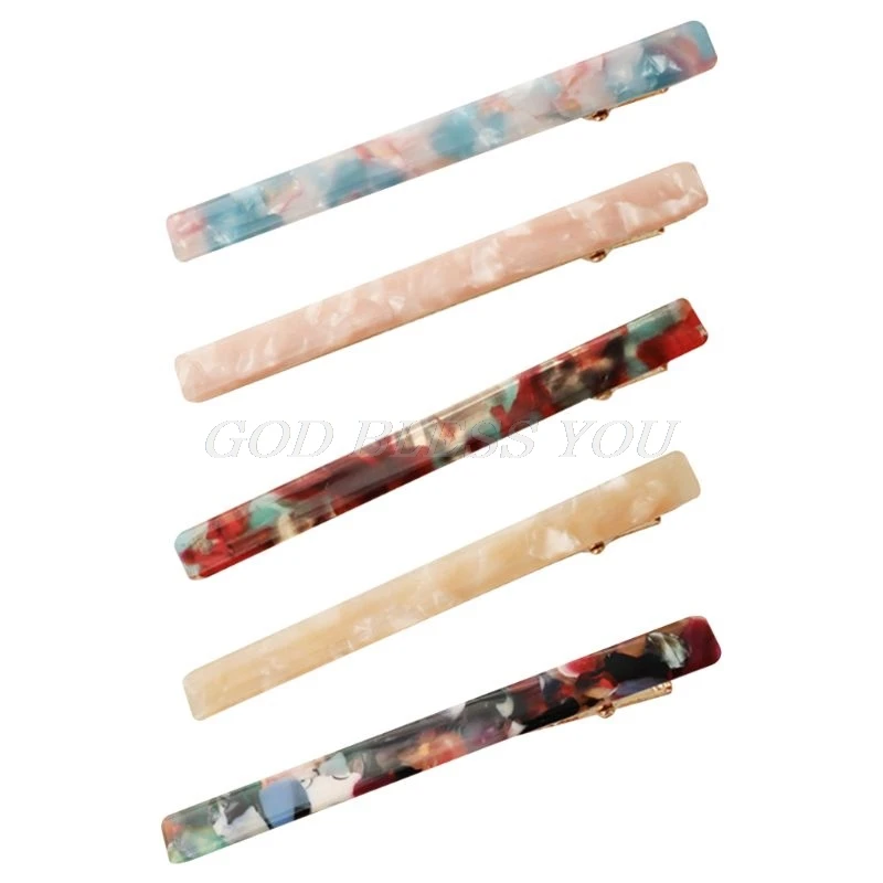 

Japanese Fresh Style Acetate Duckbill Hair Clip Women Girls Marble Textured Pattern Colored Hairpin Side Bangs One Word Barrette