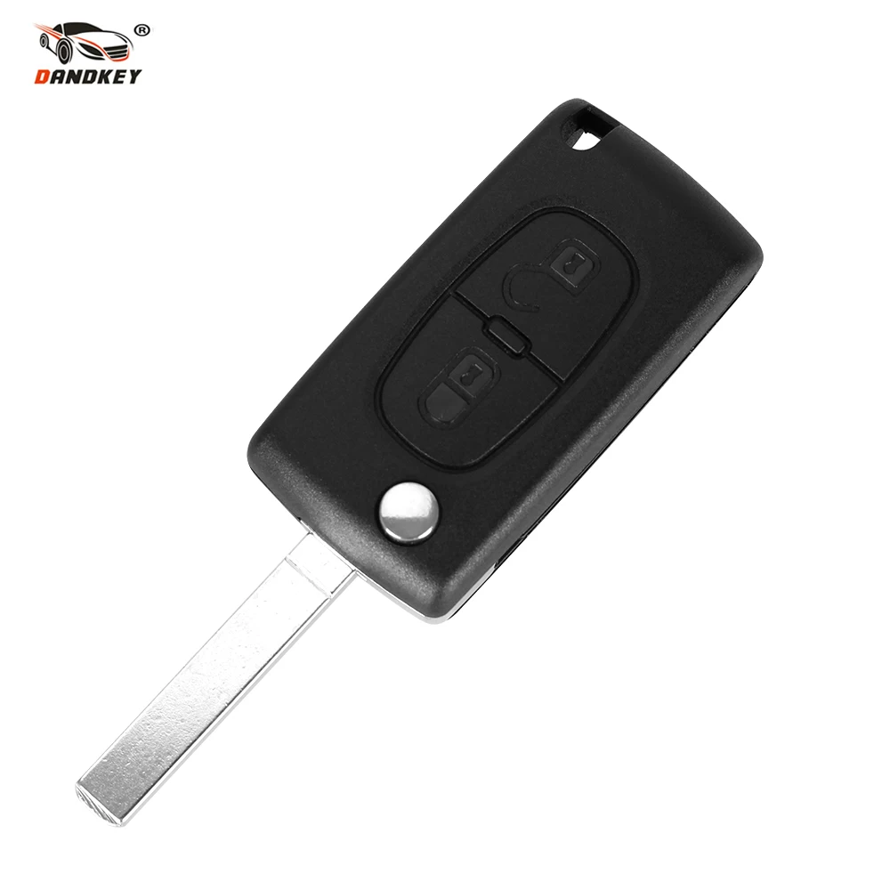 

DANDKEY 10ps CE0536 VA2 2 Buttons Remote Folding Key Shell Case For Peugeot 207 307 308 407 807 For CITROEN C2 C3 C4 C5 C6