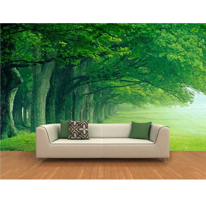 

Green Trees Wallpaper Home Decor European Large Murals Wallpaper Simple 3D Space Wall Paper for Bathroom Living Room #127
