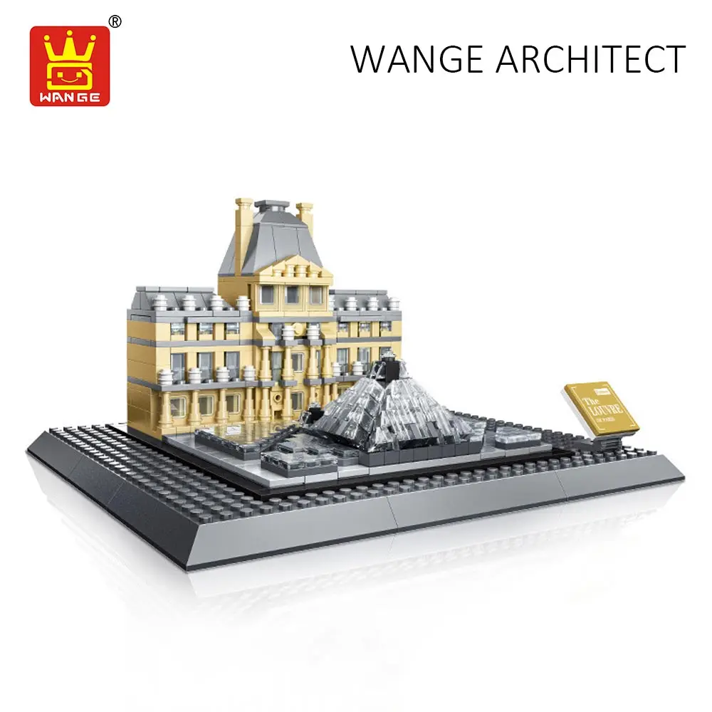 WANGE Architecture Block Louvre Museum Paris France Building Blocks City Diy Toys for Children Compatible Bricks Educational Kid wange building blocks toys for children gifts architectures series 978pcs bricks diy educational no 8015