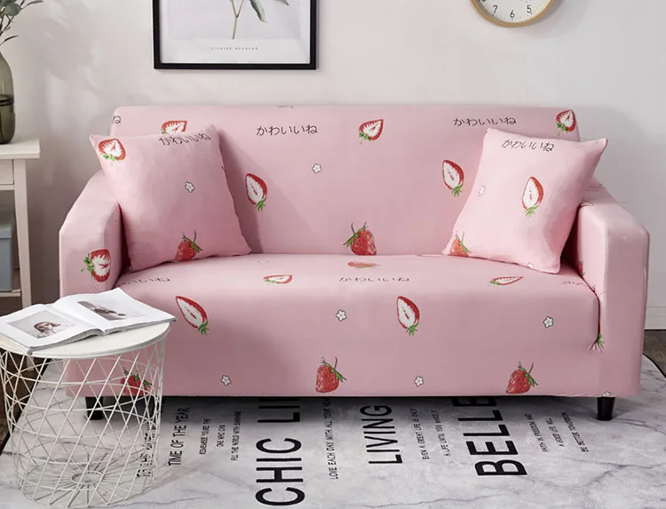 WLIARLEO мультяшный розовый чехол для дивана эластичный секционный чехол для дивана с принтом все включено антиклещи тканевые Чехлы для дивана Капа диван