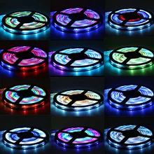 EeeToo DC12V 2811 адресуемых Светодиодные ленты программируемый 5050RGB 30 светодиодный s светильник RGB ленты Водонепроницаемый светодиодный неоновая лампа освещения