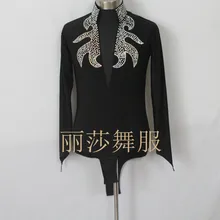 Национальный стандарт Танец Новые мужские латинские топ с ринстоном высокого качества