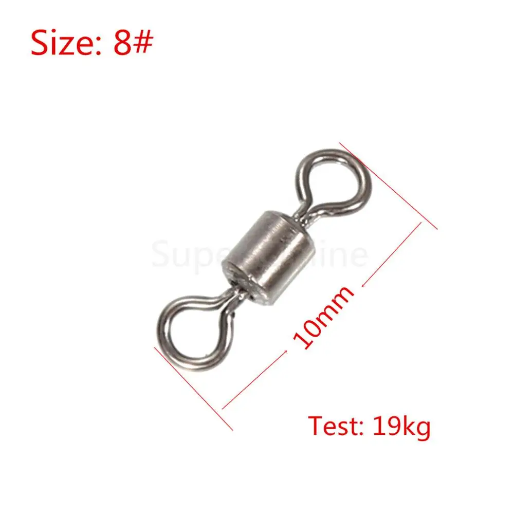 JOSHNESE 100 шт./лот рыболовные Вертлюги поворотный Соединитель с шариковым подшипником твердые кольца аксессуары для морской рыбалки - Цвет: Size 8