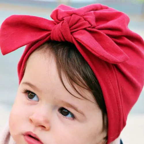 Newborn Baby Toddler Kids Boy Girl Bowknot Cute Soft Cotton Beanie Hat Warm Hat kids baby cotton beanie soft girl boy knit hat toddler infant kid newborn cap