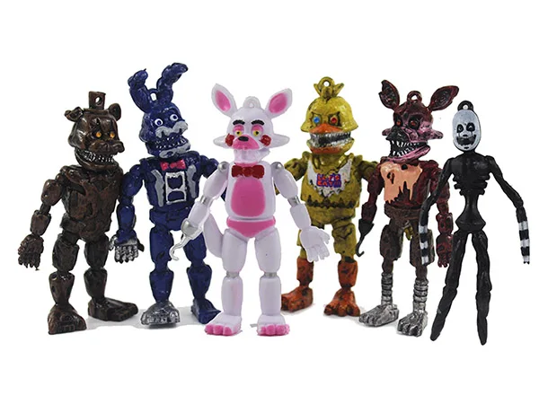 6 шт./партия Five Nights at freddys экшн фигурка игрушка из фнаф Bonnie Foxy Fazbear игрушки для детей