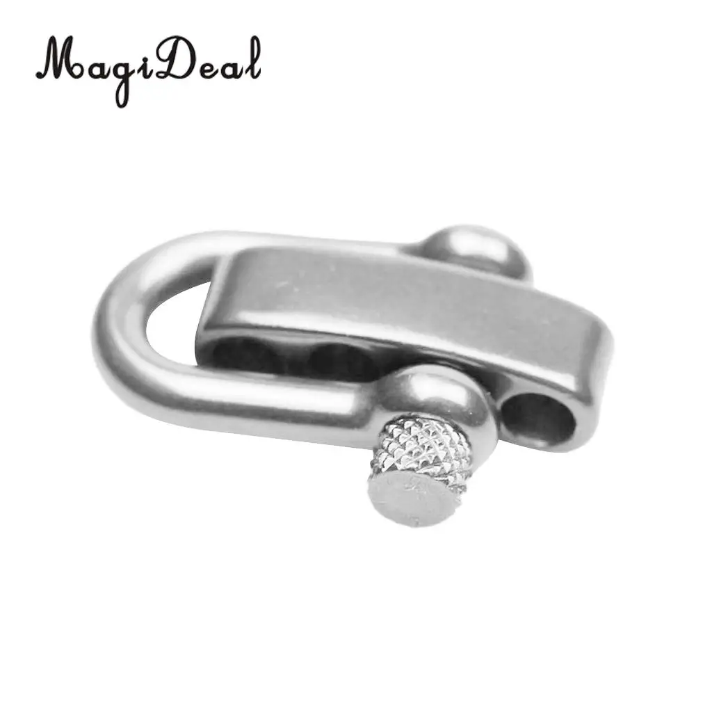 MagiDeal Stainless Steel U Flat Adjustable Shackle Buckle Clasp For Survival Paracord Bracelet Making Tools