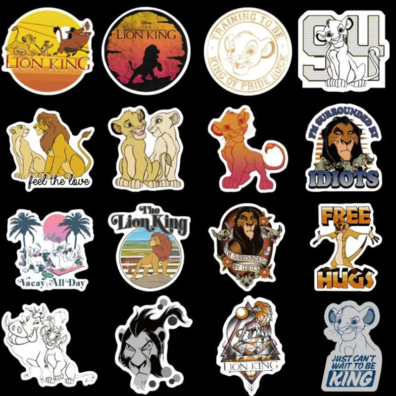 50Pcs PVC Waterproof Simba the lion king world of animals Cool Stickers for Laptop Car Styling Phone Bicycles Luggage Motorcycle