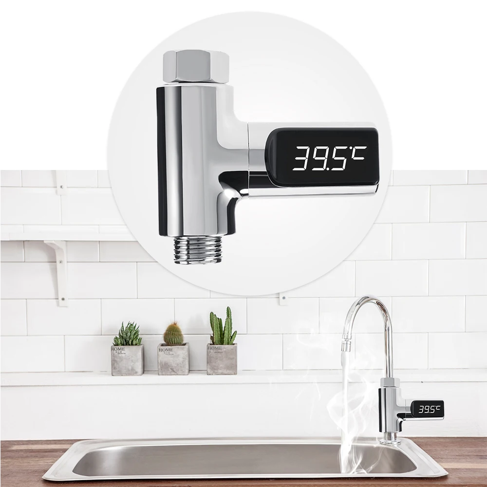 Xiaomi светодиодный дисплей бытовой водный термометр для душа самогенерирующий Электрический измеритель температуры воды монитор для ухода за ребенком