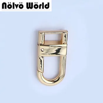 

50pcs 1cm (3/8 inch) light gold color removable webbing hook,alloy clasp Hooks for bags handbags belts strap