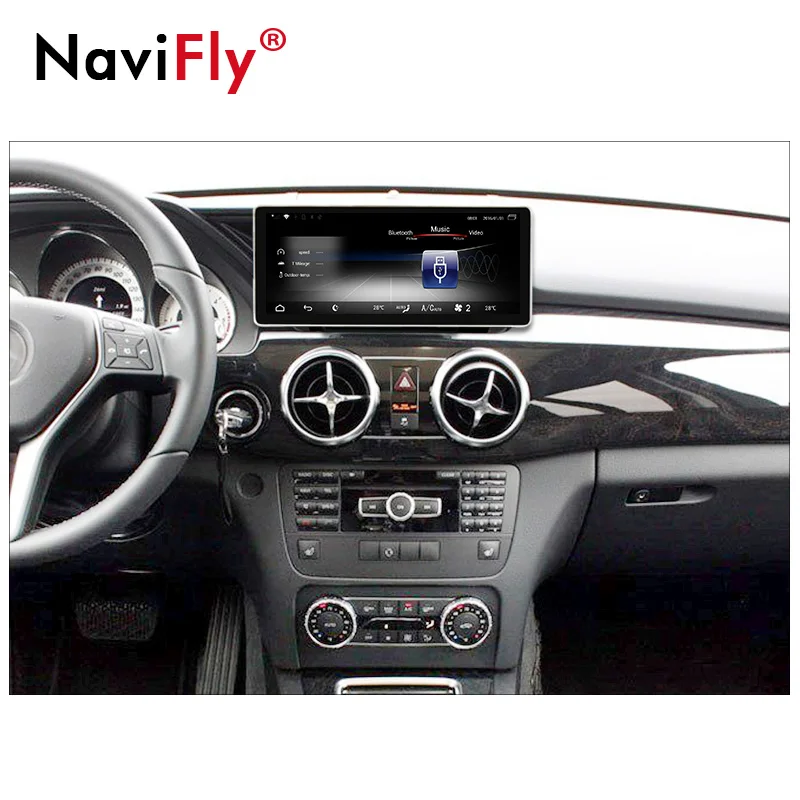 Navifly 10,25 дюймов 3 ГБ+ 32 ГБ, Android 7,1 Автомобильный видео аудио gps навигации мультимедийный плеер для Mercedes Benz GLK X204 2013