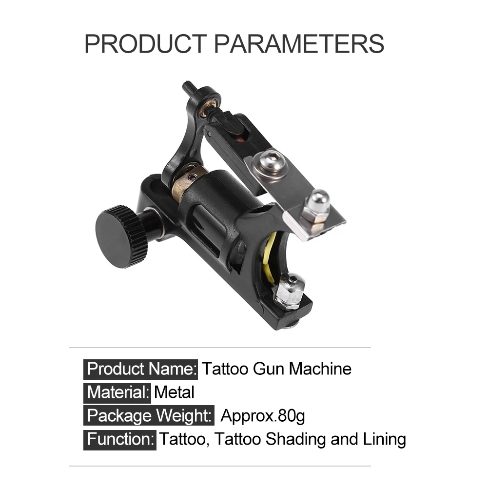 Мульти-функциональный черный сильный роторный двигатель Liner Shader Coloring Tattoo Gun Machine Tattoo power supply