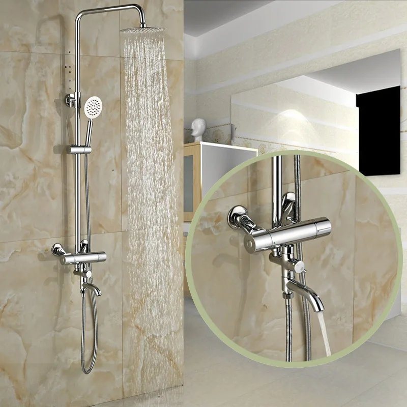 Thermostatic Temperature Control Valve Shower Faucet Set In wall Bathroom Bath Shower Mixer Taps